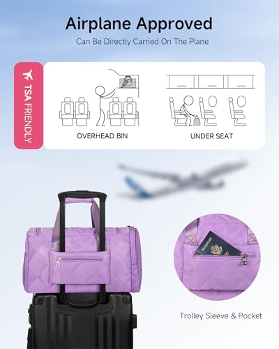 Elilier Thank You Gift Idea, Personalized Duffle Bag for Women, Letter V - color: Beige, style: V