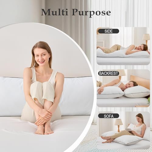 DWR Goose Feather Down Body Pillow, Organic Cotton, Medium, 20x54, 1 Pack - size: Body Pillow Only