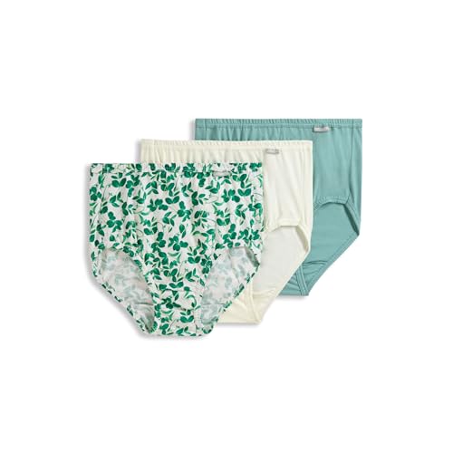 Jockey Women's Underwear 100% Cotton Elance Brief - 3 Pack - color: Botanical Sage, size: 7
