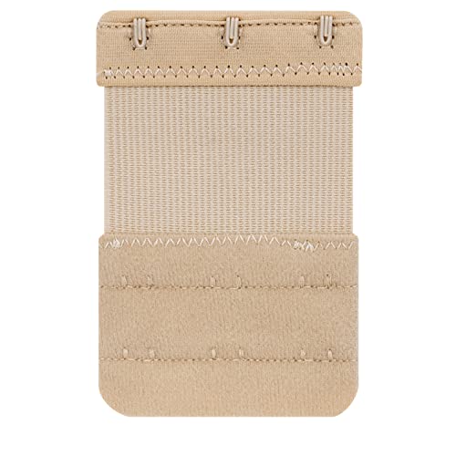 Women's Bra Extenders 4 Hook / 3 Hook / 5 Hook / 2 Hook Soft Comfortable Stretchy Bra Extension Strap - color: Beige, 3 Hook 3/4 Inch