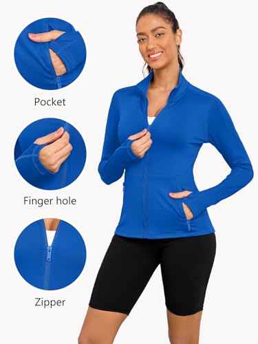 VUTRU Women's Workout Yoga Jacket Full Zip Running Athletic Track Jacket - color: A-klein Blue, size: X-Small