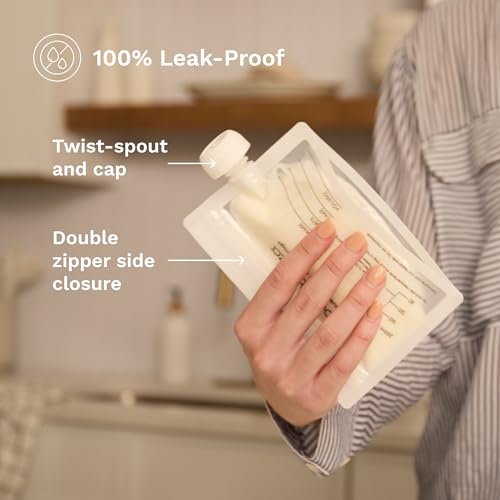 Baby Brezza Reusable Breastmilk Storage Bags, 10 Pack With Filling Funnel