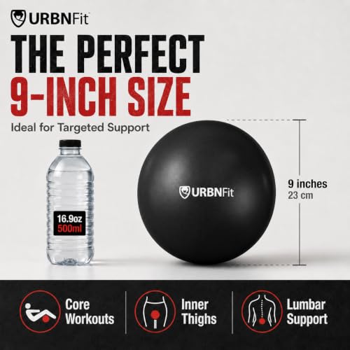 URBNFit Pilates Ball — 9 Inch Small Exercise Ball - color: Black