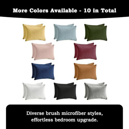 Set of 2 Brushed Microfiber Pillowcases 20x26 inch Pink - color: Pink, size: Standard