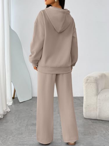 Trendy Queen Womens 2 Piece Lounge Sweat Sets Matching Sweatsuits - color: Coffeegery, size: Small