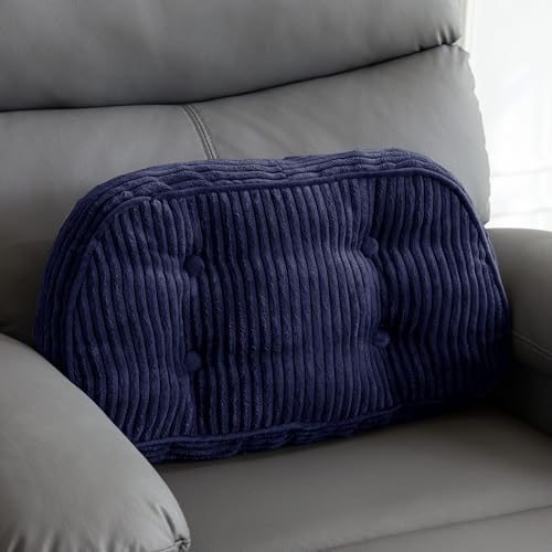 HIGOGOGO Lumbar Support Pillow for Recliner Chair/Accent Chair/Couch/Office Chair, Tufted Corduroy Back Support Cushion for Elderly, Recliner Cushions for Back Rest, Pain Relief, Reading, Navy - color: Navy, size: Large