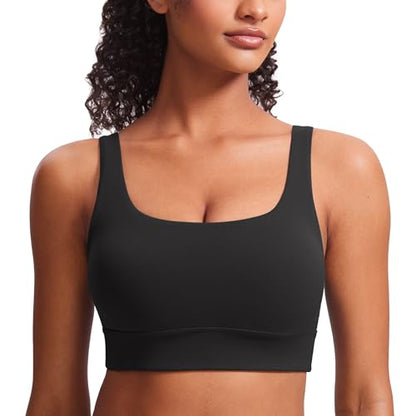 CRZ YOGA Butterluxe U Back Sports Bras - color: Black, size: Medium