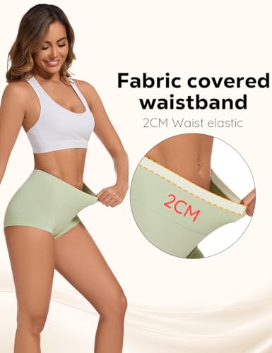 ALLBASE 5 Pack Womens Cotton High Waisted Full Coverage Underwear(Regular & Plus Size) - color: Multicolor-5pack, size: X-Large