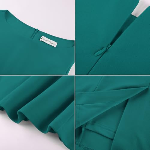 Belle Poque Womens Work Dress Sleeveless Sheath Dresses - color: Blue Green, size: Medium