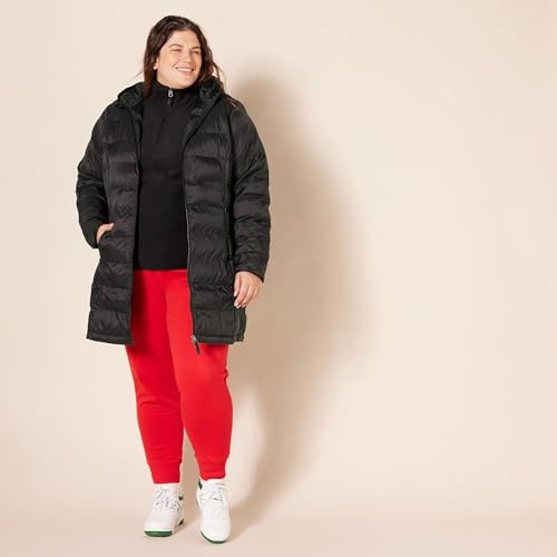 Amazon Essentials womens Lightweight Water-Resistant Packable Hooded Puffer Coat (Available in Plus Size) - color: Black, size: Large