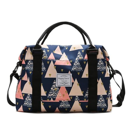 Travel Duffle Bag Weekender Overnight Gym Bag for Women, Colorful Triangle - color: Colorful Triangle
