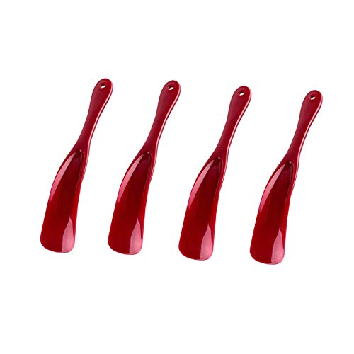 4 Plastic Shoe Pulls,Lazy Small Travel Shoe Pulls,Suitable For The Elderly,Children,And Pregnant Women - color: Red