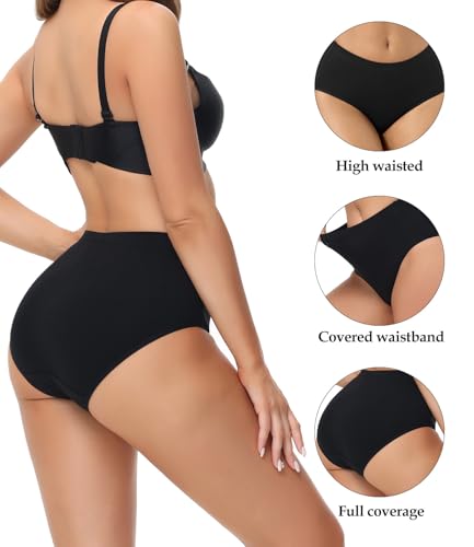 wirarpa Women's Cotton Underwear Full Coverage Cotton Briefs 5 Pack - color: Black-5p, size: Small