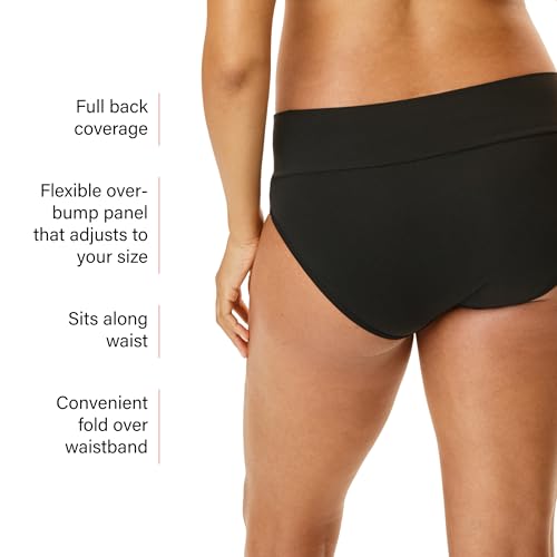 Motherhood Maternity womens Foldover Brief Panty 3-pack - color: All Black Pack, size: Medium