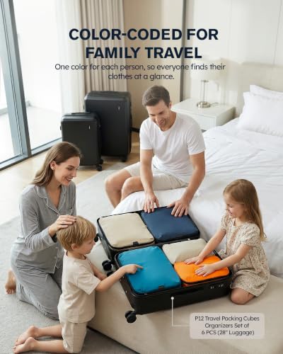 Tolaccea Travel Packing Cubes Set Compression Organizers for 28" Luggage - size: For 28" Luggage