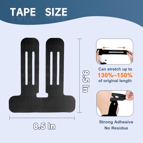 Precut Kinesiology Tape for Knees, Upgraded, 10 Pcs, Black - color: Black, size: 10 Pcs