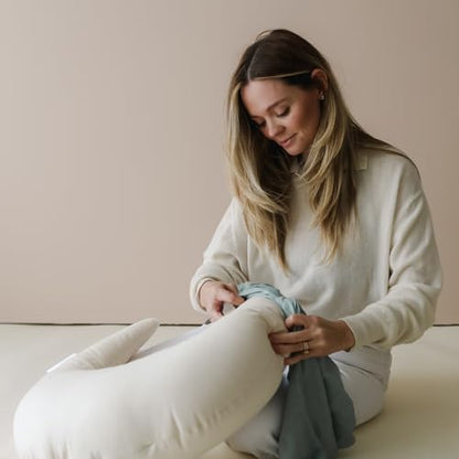 Snuggle Me Organic Nursing Pillow Cover, 100% Organic Cotton - Slate - color: Slate