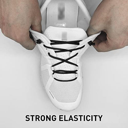 3 Pairs Elastic No Tie Shoe Laces, Stretch Bungee Laces - color: Black+white+gray