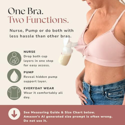 Simple Wishes Pumping Bra Hands Free, Nursing Bra for Breastfeeding - color: Ballet Slipper, size: Large