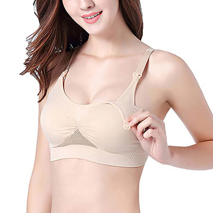4HOW Pumping Bra Hands Free Pumping and Nursing Bra All in One - color: 3pack(black+grey+beige), size: Medium