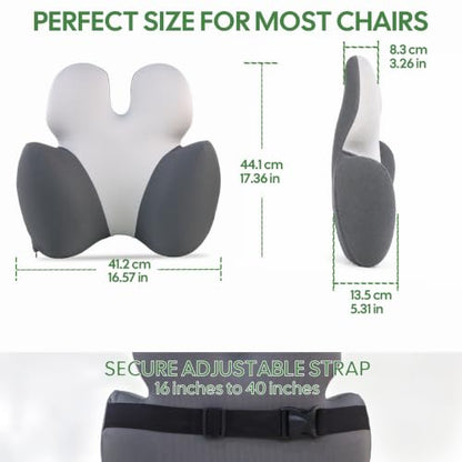 Full Back Support Pillow for Office Chair, 3-Zone Memory Foam
