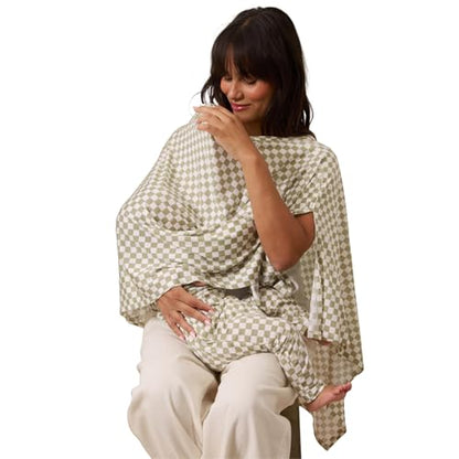 Solly Baby Nursing Cover, Breathable Breastfeeding Cover-Up, Sage Chequer - color: Sage Chequer