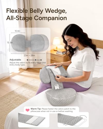 Pregnancy Wedge Pillow for Sleeping, Small Pregnancy Pillow for Travel - size: Regular