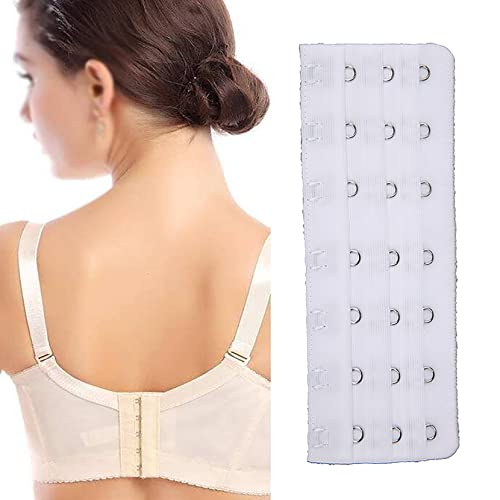 7 Hooks Bra Extender Back Corset Extender Ladies Bra Strap Extension 4pcs - color: White