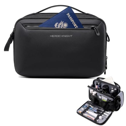 hk Toiletry Bag for Men, 5L Travel Dopp Kit with 180° Lay-Flat Opening