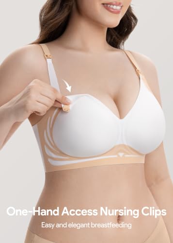 HBselect Nursing Bras for Breastfeeding 3 Pack Women Maternity Jelly Bras - color: A: 3pack(black/Nude/Gray Blue), size: Medium