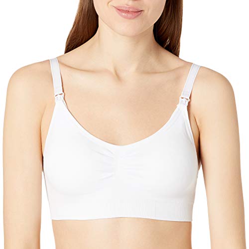 Lamaze Women's Single and Multi Pack Maternity Overnight Nursing Wide Shoulder Bra - color: White 1, size: Large