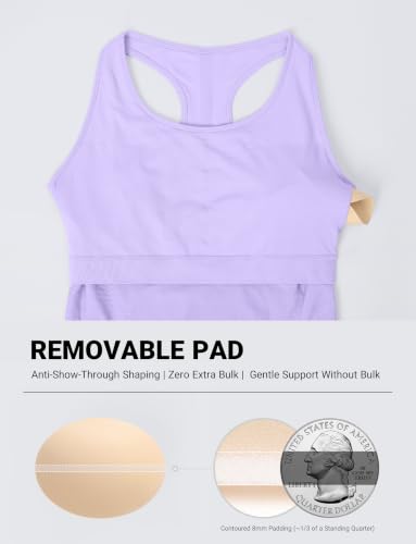 Women's Seamless Side-Ruched Racerback Tank Top - color: Light Purple, size: X-Large