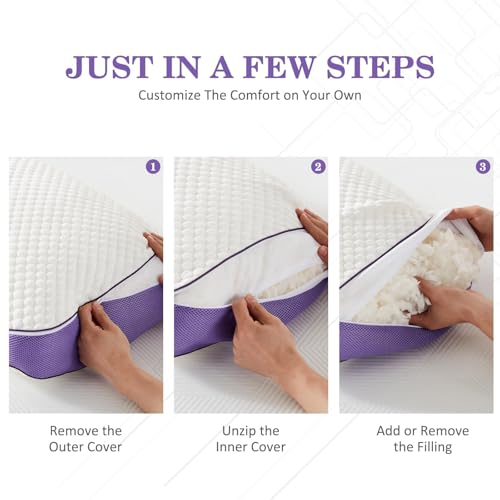 HOMELAB Adjustable Memory Foam Body Pillow with Silk-Like Pillowcase, 20x52 - size: Body Pillow + White Pillowcase