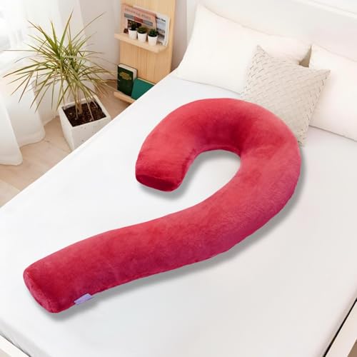 Body Pillow for Adults, Swan Shaped Pillow Insert for Sleeping, Red, 49 In - color: Red