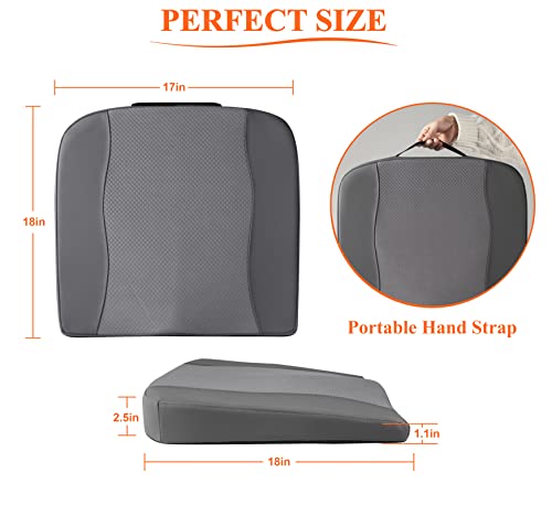 Lofty Aim Car Seat Cushion, Memory Foam Car Seat Cushions for Long Driving - color: Dark Grey