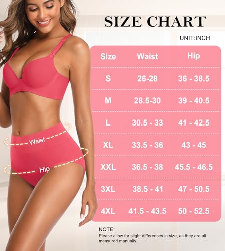 Womens Mid High Waisted Cotton Underwear Breathable Briefs Panties 5 Pack - color: Multicolor-5 Pack-01-b, size: Medium