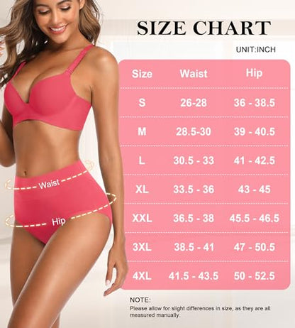 Womens Mid High Waisted Cotton Underwear Breathable Briefs Panties 5 Pack - color: Multicolor-5 Pack-01-b, size: Medium