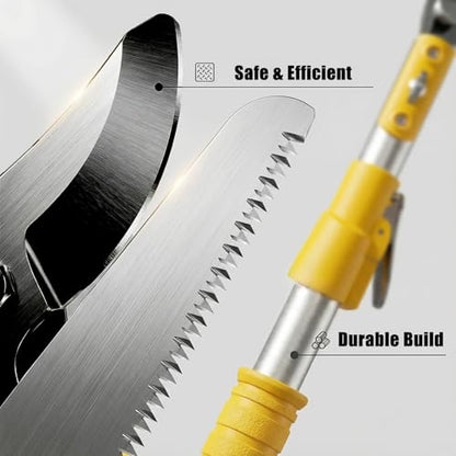 Telescopic Pole Pruner & Fruit Picker with Locking Adjustable Head -