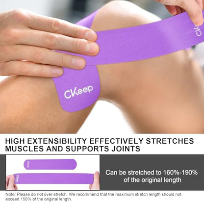 CKeep Kinesiology Tape precut Strips, 40 Count Elastic k Tape, Purple - color: Purple, size: 2 Rolls