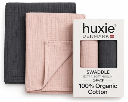 Swaddle Blankets, 100% Organic Cotton Muslin, 47"x47" 2-Pack - color: 2-pack Blush/Soft G
