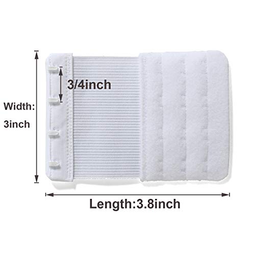 SAMGU Women's Bra Extenders 2 Hook/3 Hook/4 Hook/5 Hook/6 Hook Soft Stretchy - color: 2 Hook 1/2" & 3 Hook 3/4" & 4 Hook 3/4"