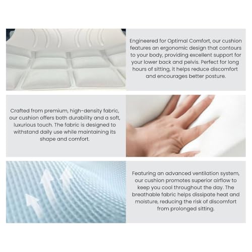 Lumbar Support Cushion – Silver, Large, Office, Chairs & Car Seats - color: Silver, size: Large