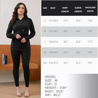 Bhome Nursing Shirt Long Sleeves Hoodie Breastfeeding Top Sweatshirt - color: Black/Black, size: Large