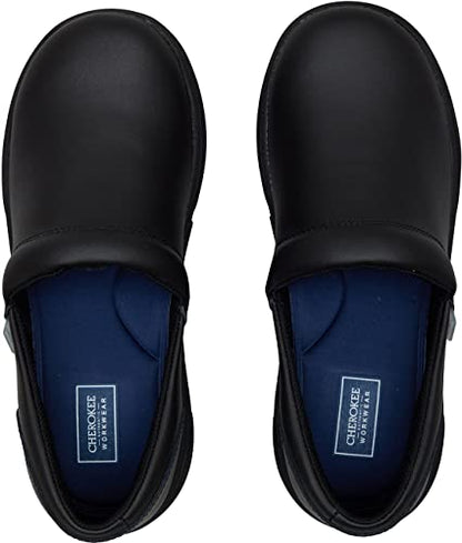 Cherokee Melody Nursing Clogs for Women Slip Resistant Leather Upper - color: Black, size: 8