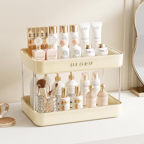 UFORU Countertop Coffee Station Organizer,Cup Rack,Mug & Wine Glass Holder - color: Cream White