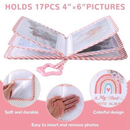 ZOIIWA Baby's My First Family Album Soft Photo Cloth Book (Boho Rainbow) - style: Boho Rainbow