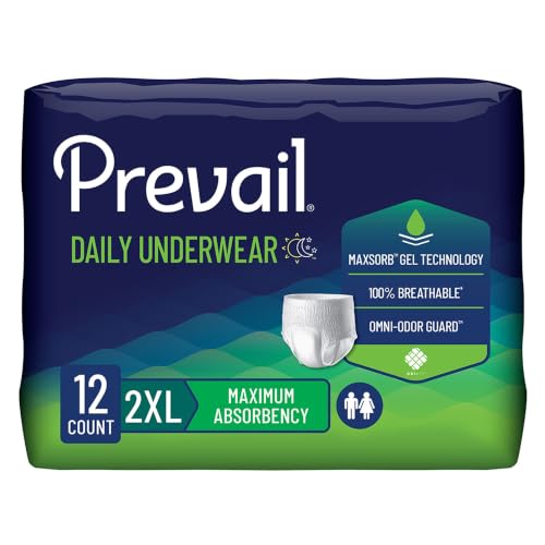 Prevail Daily Unisex Underwear Maximum Disposable Incontinence, 12 ct - size: XX-Large (12 Count)