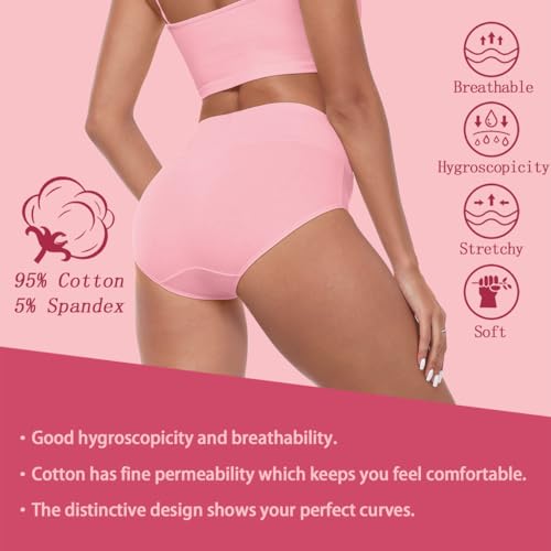 IWOLLENCE Womens Cotton Postpartum Underwear High Waisted Full Coverage Panties Plus Size & Regular - color: Multicolor-5pack-a1, size: Large