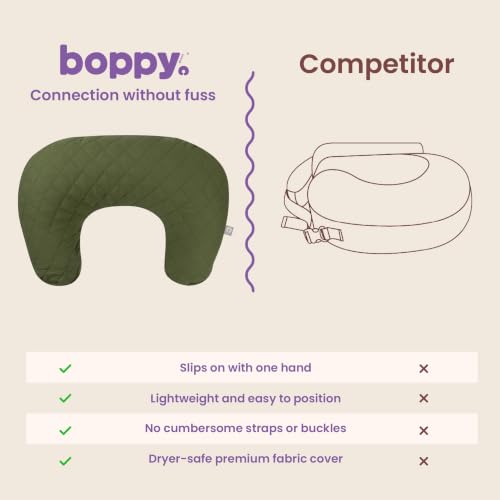Boppy Nursing Pillow, Luxe Ergonomic Breastfeeding & Baby Feeding Support - color: Luxe - Quilted Moss