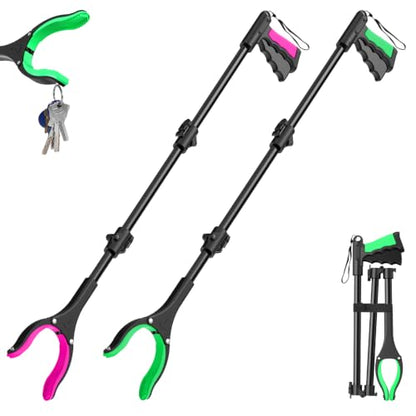 36" Grabber Reacher Tool Pink+Green 2 Pack